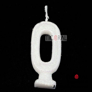 VELA NUMERO 0 BLANCO CON GIBRE HS2875-0 x 1